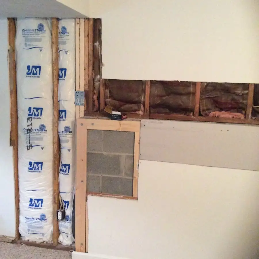 Wall insulation replacement during Structural Drying in Woburn